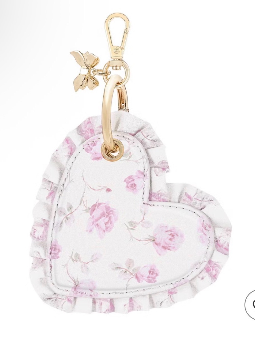 LoveShackFancy x Target – Case-Mate Ruffled Heart AirTag Charm Sterling Dusk